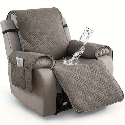 Recliner Chair Cover Waterproof Non-Slip Sofa Slipcover with Pocket Pet Scratch Resistant Washable Furniture Protector for Living Room Multiple Colors