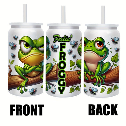 Frog Insulated Stainless Steel Water Bottle 16oz 40oz Cute Tumbler with Lid, Temperature Retention Travel Mug for Home Office Kitchen, Funny Gift for Women Men
