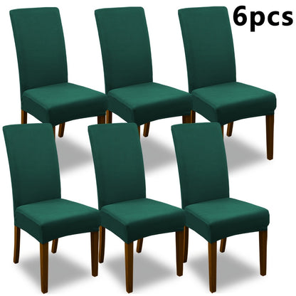 Stretch Dining Chair Covers Set | Elastic Jacquard Slipcovers for Dining Room Kitchen Wedding Office, 4pcs or 6pcs, 9 Colors, Washable Furniture Protector