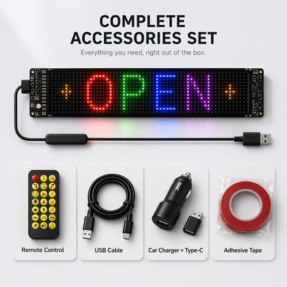Programmable LED Sign – Flexible Matrix Display with App Control, Custom Text & Animations, Music Sync, USB Powered LED Panel for Bedroom Decor Store Window Business Display (3 Sizes)