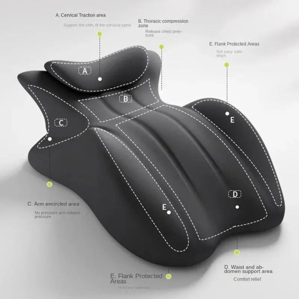 Wedge Pillow for Couples – Ergonomic Intimacy Support & Back Relief Cushion, Low-Profile Bedroom Bolster, Black