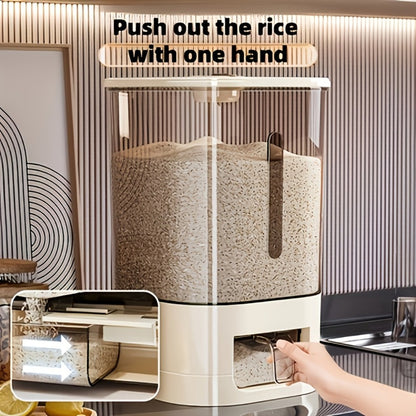 Airtight Rice Container with Measuring Cup | Large Capacity Moisture-Proof Rice Dispenser for Rice, Grains, Flour, Pet Food – BPA-Free Kitchen Food Storage