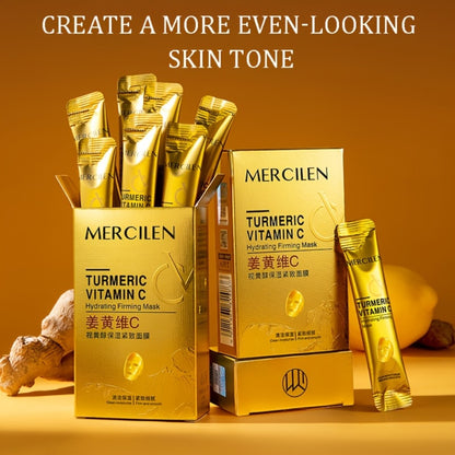 Turmeric Tear Off Facial Mask 20pcs - Deep Moisturizing Gel Face Mask, Brightening & Radiance Boosting, Non-Sticky Peel Off Mask for Daily Skin Care, Travel Size, Suitable for All Skin Types, Holiday Gift
