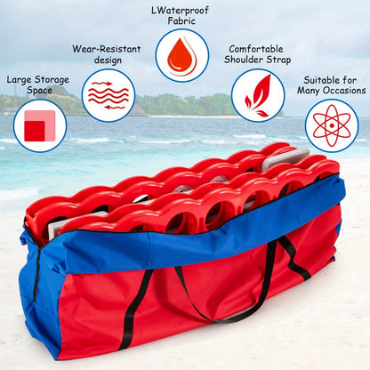 Jumbo 4 in a Row Game Storage Bag Carrying Bag for Giant Connect 4 Game Set Oxford Cloth Shoulder Strap Large Capacity Fits 33x13x29 Game Set Blue Red