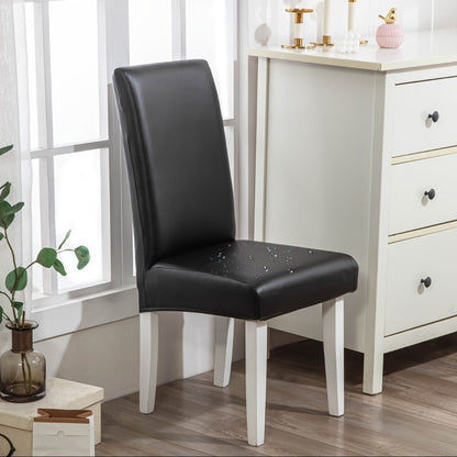 Dining Chair Covers Set of 4 6 Waterproof PU Leather Stretch Slipcover Oil Proof Universal Fit Chair Protector for Dining Room Kitchen Hotel Home Decor - 9 Colors