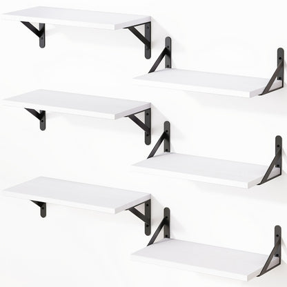 Floating Shelves for Wall – 3 or 6pcs Heavy Duty Farmhouse Wall Shelves for Bedroom, Bathroom, Living Room & Kitchen Decor – Long Ledge Shelf for Storage & Display (Multiple Colors & Sizes)