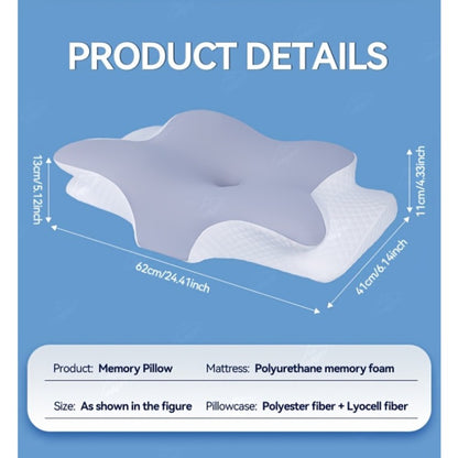 Cervical Neck Pillow for Sleeping - Butterfly Contour Memory Foam Ergonomic Support for Back & Side Sleepers, Slow Rebound Pressure Relief, Cervical Spine Alignment, Machine-Washable Cover, Multi-Color