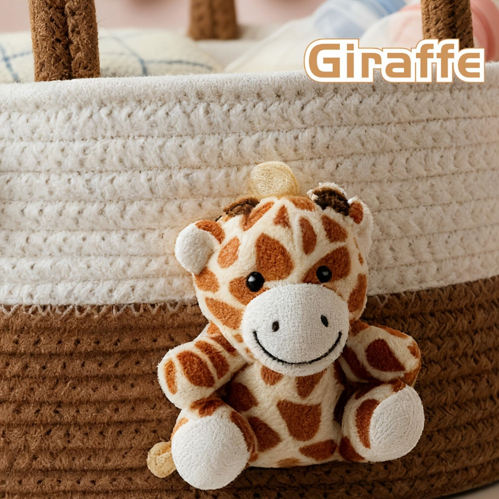 Cute Animal Woven Storage Basket – Decorative Desktop Organizer for Remote Controls, Toys, Stationery & Small Items – Bear, Bunny, Elephant & Giraffe Styles for Home, Nursery & Gift