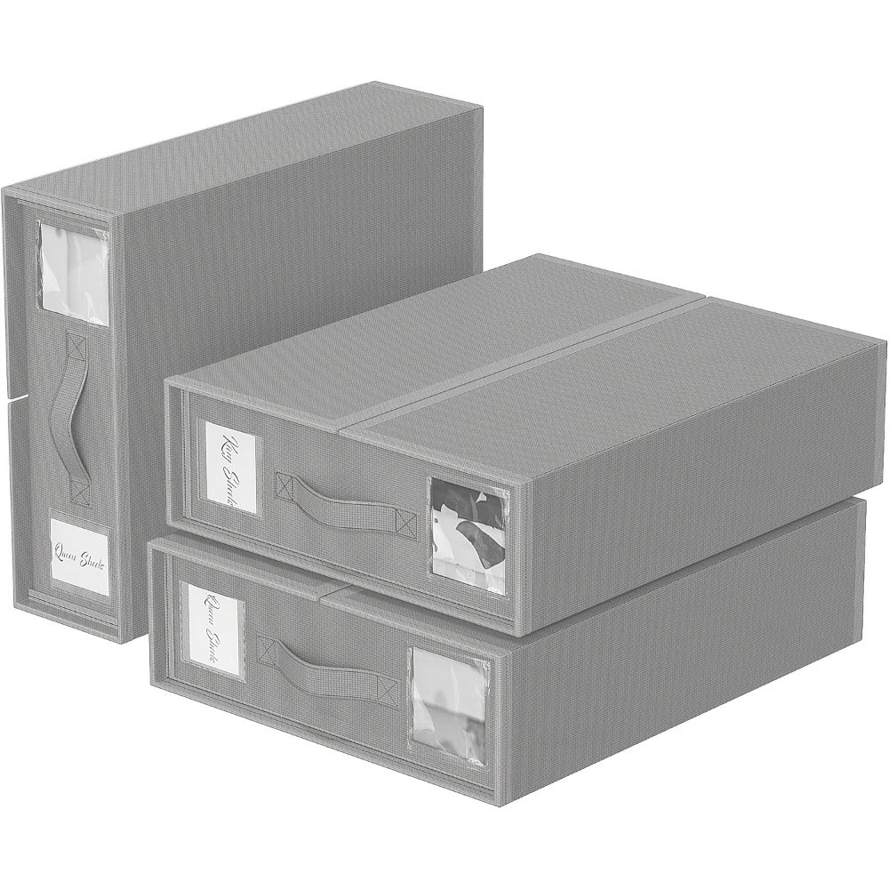 Sheet Organizers and Storage Foldable Closet Organizer Boxes for Bedding, Blankets & Clothes – Bedroom Wardrobe Under Bed Storage Containers, 3 or 6 Pack