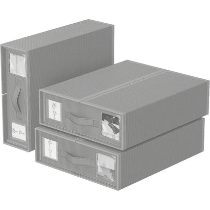 Sheet Organizers and Storage Foldable Closet Organizer Boxes for Bedding, Blankets & Clothes – Bedroom Wardrobe Under Bed Storage Containers, 3 or 6 Pack