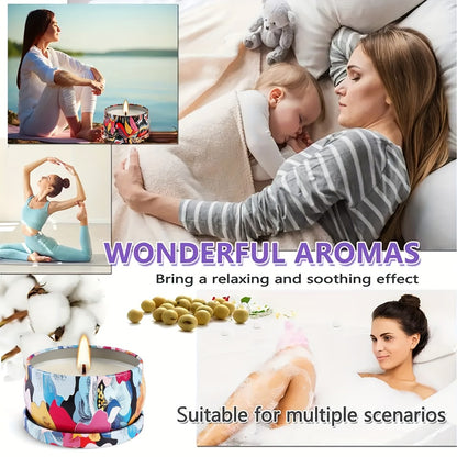 Scented Candles Set of 24 – Soy Wax Candles with Essential Oils, 2.5 Oz Travel Size Candle Gift Set for Women, Rain Scent for Home Decor, Aromatherapy, Birthday, Valentine's Day & Holiday Gifts