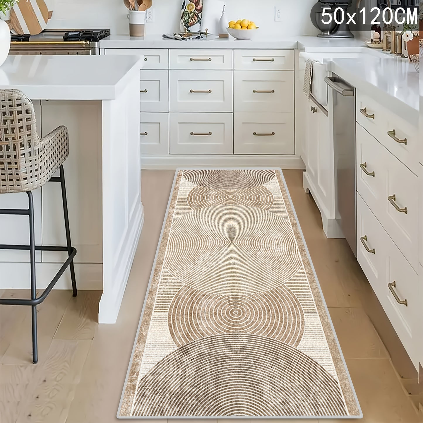 Modern Area Rug Non-Slip Machine Washable – Indoor Outdoor Rectangular Carpet in Beige, Grey, Black & Brown for Hallway, Kitchen, Living Room & Patio – 4 Sizes Available
