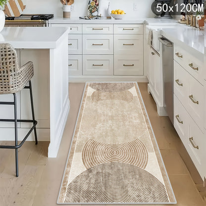 Modern Area Rug Non-Slip Machine Washable – Indoor Outdoor Rectangular Carpet in Beige, Grey, Black & Brown for Hallway, Kitchen, Living Room & Patio – 4 Sizes Available