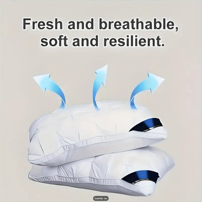 Hotel Quality Pillow Soft Polyester Fiber Bed Pillow with Zipper Closure for Deep Sleep Neck Support, Machine Washable All Season Pillow for Home Bedroom, White Grey 1 2 4 Pack