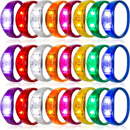 Sound Activated Light Up Bracelets Bulk 20/50 Pcs Glow Wristbands Voice Controlled Flashing LED Bracelet for Concerts Rave Party Events Festival Accessories