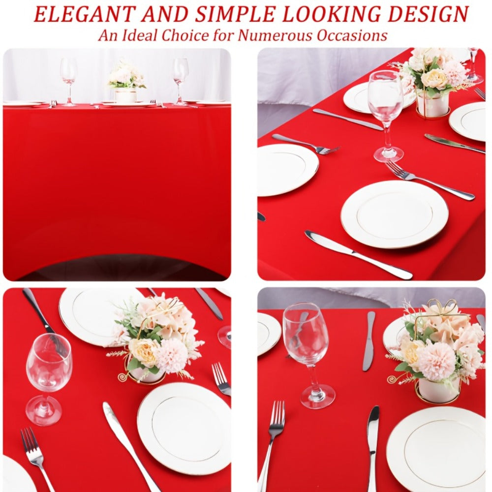 Spandex Tablecloth 6 Foot Rectangular Stretch Table Cover for Parties Weddings Banquets – Wrinkle-Free Full Coverage Fitted Table Cloth for Events