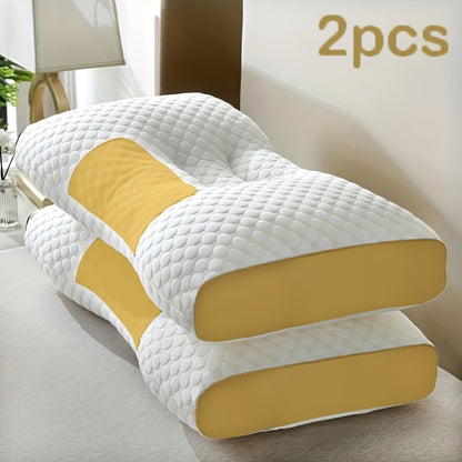 Neck Support Pillows 2 Pack Ultra Soft Premium Bed Pillows with Removable Machine Washable Covers Breathable Fabric for Deep Sleep Bedroom Home Decor Multiple Colors