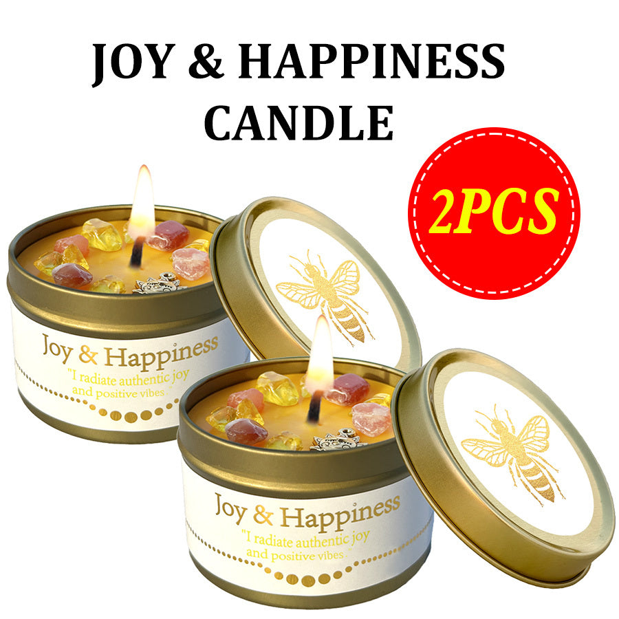 Manifestation Candles Scented Soy Wax with Golden Crystal – Law of Attraction Abundance Candle for Meditation, Yoga & Focus | Spiritual Gift for Women with Guidance Card | Christmas, Birthday, New Year