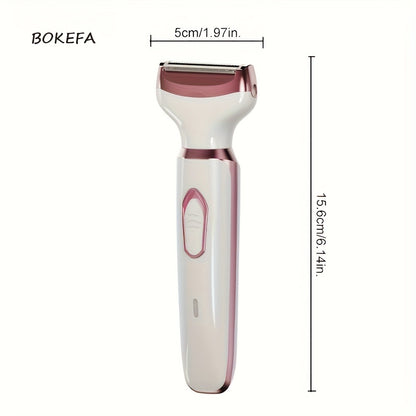 Women's Electric Razor 4-in-1 Painless Grooming Kit Wet Dry Rechargeable Trimmer for Face Nose Legs Underarm Bikini Portable Hair Removal Tool for Women