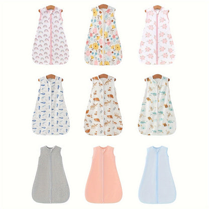 Baby Sleeping Bag 2/3pcs Two-Way Zip Wearable Blanket Anti-Kicking Swaddle 0-24 Months Boys Girls Lightweight Air-Conditioned Room