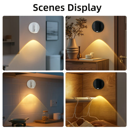 Wireless LED Spotlight Indoor 2 Pack Remote Control 3-Color Adjustable Motion Sensor Magnetic USB Rechargeable Wall Light for Bedroom Corridor Art Display