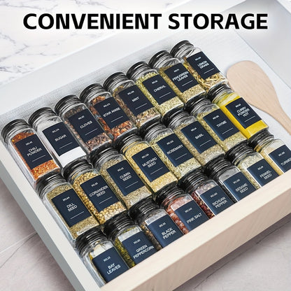 Glass Spice Jars with Labels 24 Pack - Square Empty Spice Containers with Shaker Lids Funnels and Markers - Airtight Seasoning Bottles for Pantry Kitchen Organization Lead-Free Non-Toxic