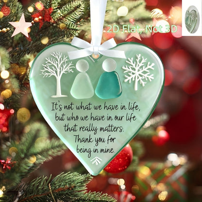 Acrylic Heart Friendship Ornaments 15 Pack – Heart-Shaped Sea Hanging Decor with Inspirational Quote, Christmas Tree Ornaments, Car Charm & Best Friend Gift Set