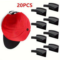 20pcs Black Wall-mounted Hat Rack Adhesive Hat Hook