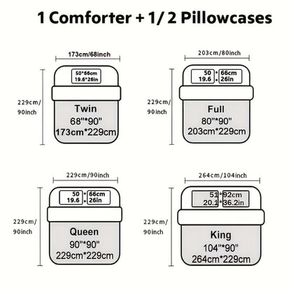 Comforter Set 2/3 Piece - Diamond Grid Quilted Down Alternative Comforter with Pillowcases, Soft Microfiber Breathable All Season Bedding Set, Twin Queen King, Multiple Colors