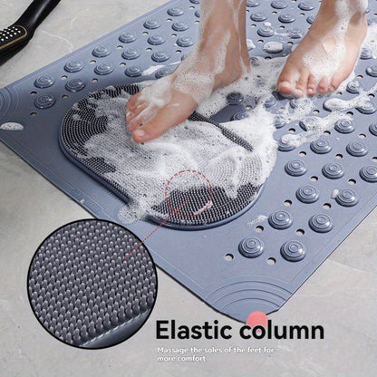Non-Slip Bath Mat with Massage Buttons - PVC Shower Mat with Polka Dot Pattern, 0.35" Thick Rectangular Bathroom Safety Mat | Anti-Slip Bathtub Mat for Shower, Tub & Bathroom Floor | Multiple Colors