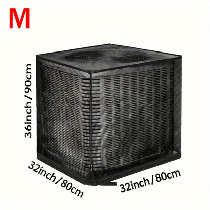 Outdoor AC Unit Cover Heavy Duty Waterproof Central Air Conditioner Cover with Mesh Vent Adjustable Straps UV Rain Snow Debris Bug Leaf Protection XS M L