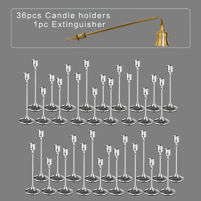 Copper Plated Candlestick Holders Bulk Set – Retro Minimalist Taper Candle Holders for Wedding Birthday Christmas Dining Table Fireplace Decor