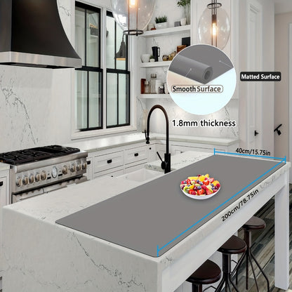 Extra Large Silicone Mat for Kitchen Counter – Nonslip Heat Resistant Countertop Protector, Nonstick Waterproof Craft Mat & Placemat, Multiple Sizes & Colors