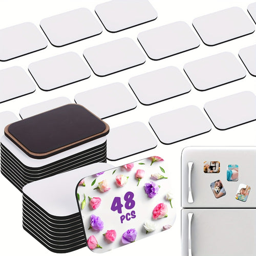 Sublimation Magnet Blanks 96 Pcs Blank Refrigerator Magnets for DIY Crafts – 48 Square & 48 Rectangle Fridge Magnets for Kitchen Office Home Decor Gifts 2.8x2 Inch
