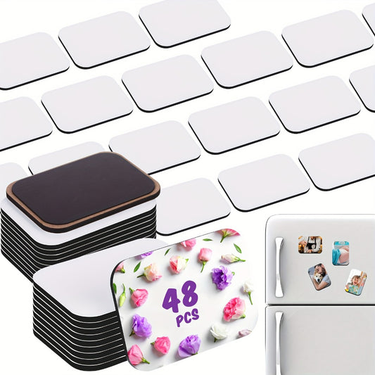 Sublimation Magnet Blanks 96 Pcs Blank Refrigerator Magnets for DIY Crafts – 48 Square & 48 Rectangle Fridge Magnets for Kitchen Office Home Decor Gifts 2.8x2 Inch