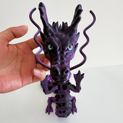 3D Printed Dragon 35.4 Inch with Flexible Joints – Articulated Poseable Dragon Figurine for Car Dashboard, Home Decor & Desk Display, Perfect for Christmas, Halloween & Birthday Gifts