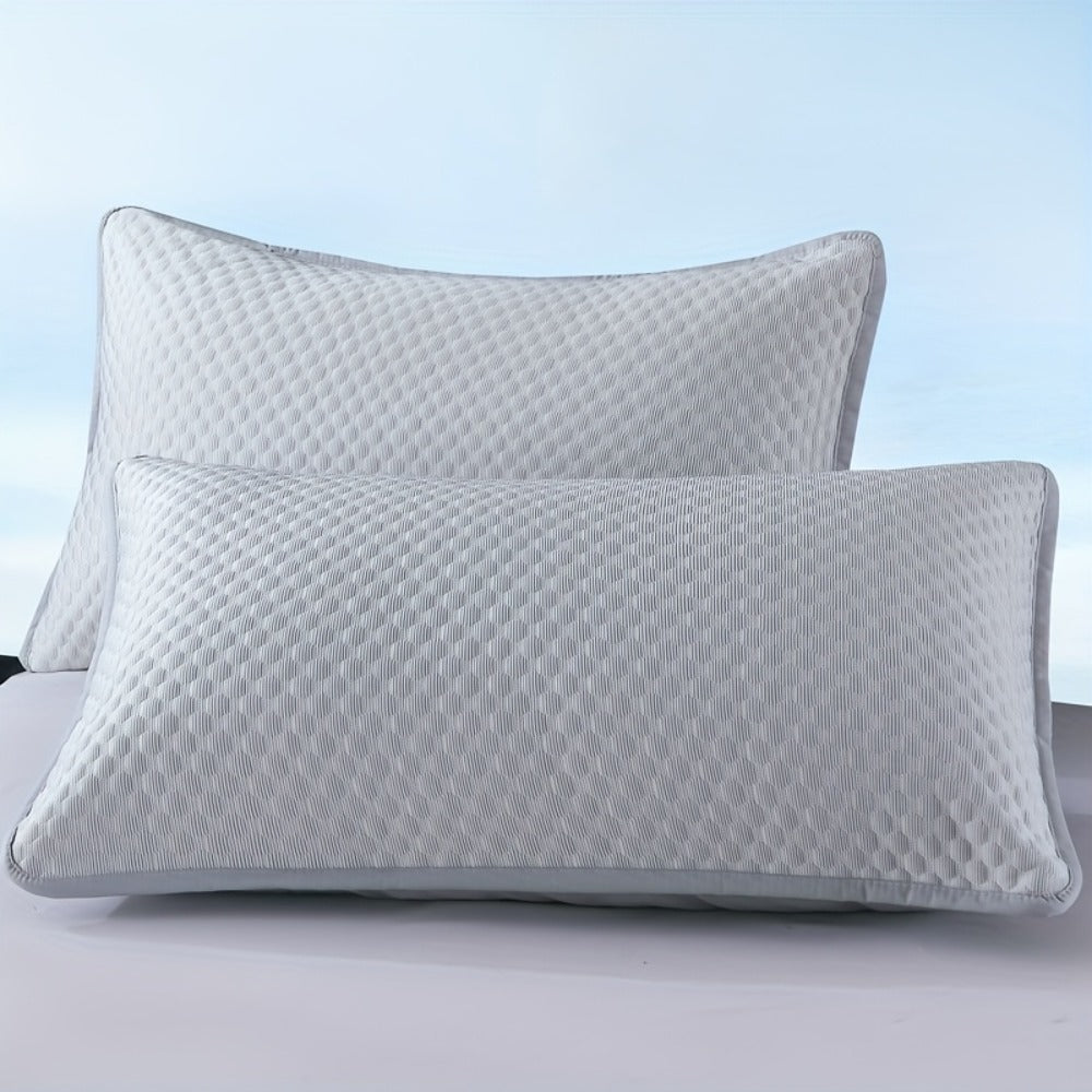 Cooling Pillow Cases 2-Pack 3D Ice Bean Texture – Soft Polyester Pillowcases for Summer | Machine Washable | Cool Sleep Bedroom Pillow Covers | 18.9" x 29.13" | No Insert