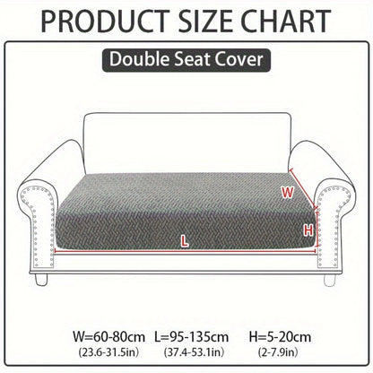 Jacquard Stretch Sofa Cover Non-Slip | Elastic Wear-Resistant Couch Slipcover, Polyester Jacquard Fabric, 1 to 4 Seat Sectional L-Shape, Armrest Backrest, Machine Washable