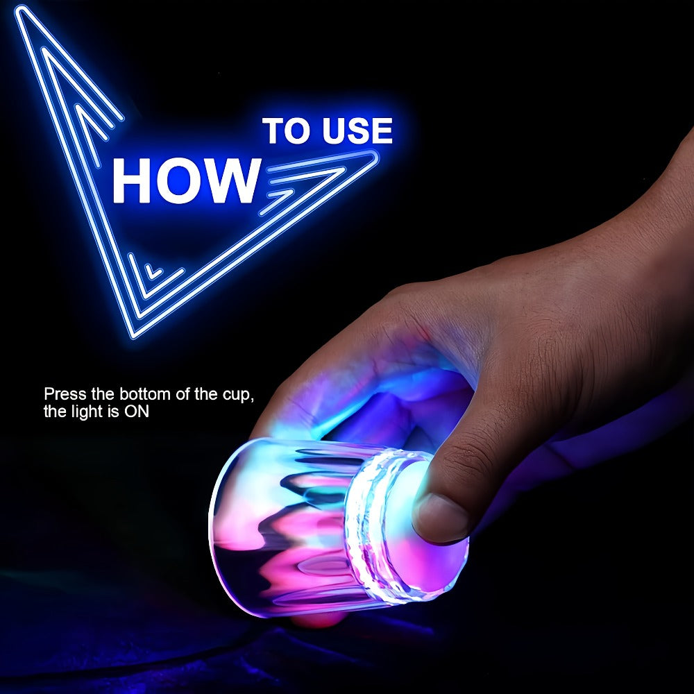 LED Light-Up Party Wine Glasses Set – 12 or 15pcs Glowing Plastic Cups with Colorful LED Lights for Birthday, Bar, Wedding, Holiday & Sports Events