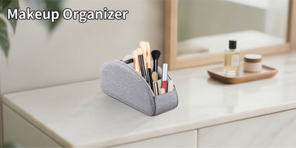 Faux Leather Desktop Organizer 5 Compartments – Multifunctional Remote Control Holder Caddy, Pen Holder Storage Box for Remote Controls, Pens, Eyeglasses, Makeup Brushes & Office Stationery, 10 Styles