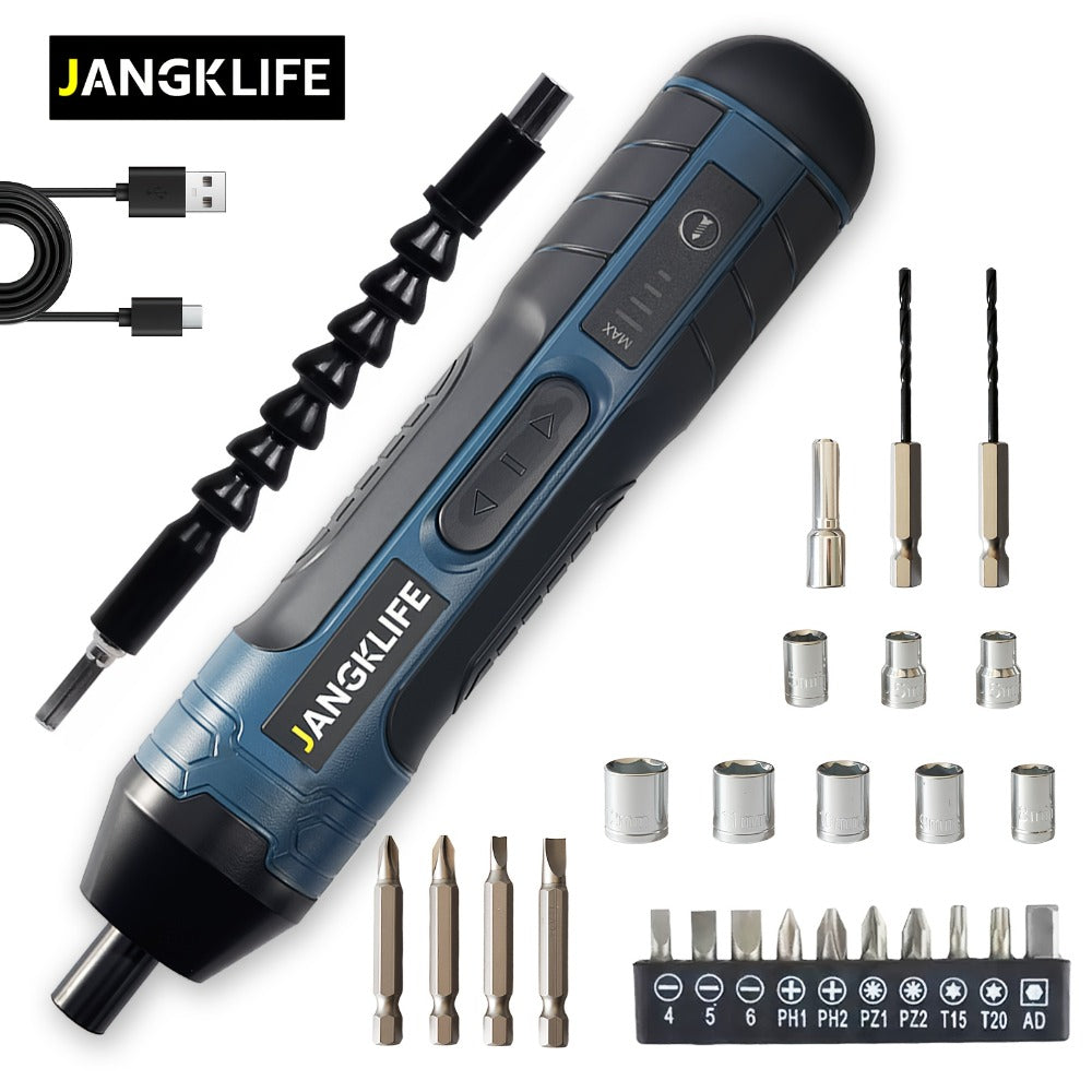 Cordless Electric Screwdriver Set – Rechargeable Power Screwdriver with LED Light, DC Charging, Bit Accessories Included, for Home DIY & Repair