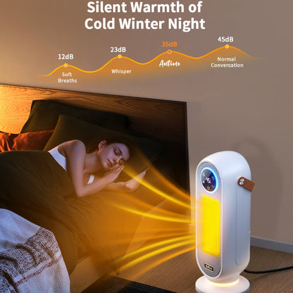 Space Heater 1500W with Remote Control & Digital Display – Portable Electric Heater for Indoor Use, 90° Oscillation, Overheat Protection, Ultra-Quiet Room Heater for Bedroom, Office & Home