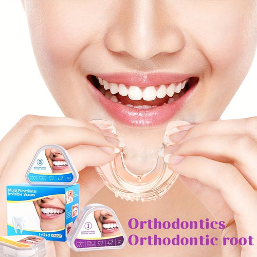 Teeth Straightener 3-Stage Orthodontic Braces Set – Progressive Alignment for Different Periods, Dental Care Teeth Straightening Kit for Adults & Teens, Comfortable Oral Care Orthodontic Brace