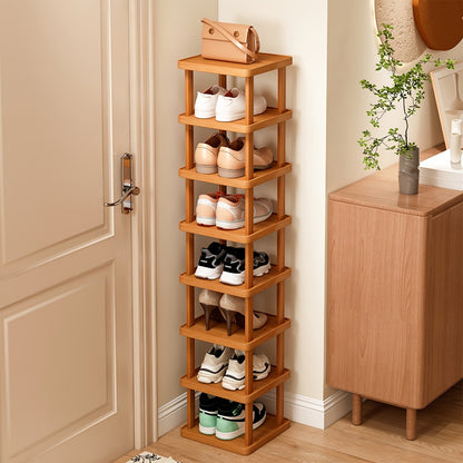 Bamboo Shoe Rack 6 or 9 Tier – Space-Saving Wood Grain Shoe Organizer, Easy Assembly Freestanding Shoe Shelf for Entryway, Living Room, Bedroom & Dorm