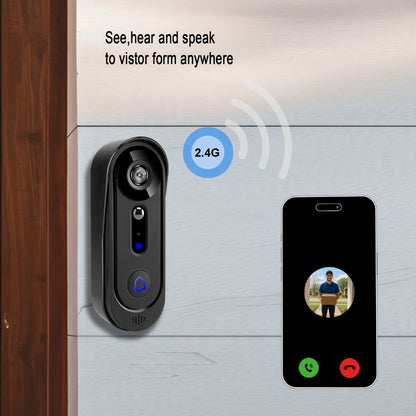 Video Doorbell Camera 1080P HD Wireless with Night Vision, Motion Detection, Two-Way Audio, Indoor Chime & Cloud Storage – 5200mAh Battery, 166° Wide Angle, 2.4GHz WiFi Smart Door Camera