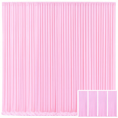 Blackout Backdrop Curtain 4 Pack 5x10 Ft - Heavyweight Nonwoven, Wrinkle-Resistant, Smooth Hanging for Wedding Birthday Baby Shower Party Photography Background Decoration