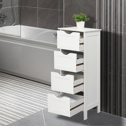 Bathroom Storage Cabinet with Drawers – Waterproof Freestanding Floor Cabinet with 4 Drawer Organizer for Bathroom, Bedroom, Living Room