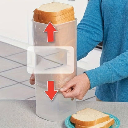 Leak Proof Plastic Food Storage Container with Flip Top Lid – Airtight Sealing Box for Bread, Toast, Fruits & Vegetables, Rectangle Kitchen Organizer
