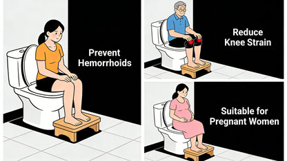 Toilet Stool Foldable Bamboo Squatting Stool – Ergonomic 7-Inch Height for Natural Constipation Relief | Collapsible Non-Slip Bathroom Footstool for Space Saving, Travel & Easy Storage