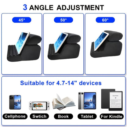 Tablet Pillow Stand Lap Bed Holder – Hands-Free Viewing, Foldable, Washable Cover, Fits iPad iPhone E-Reader